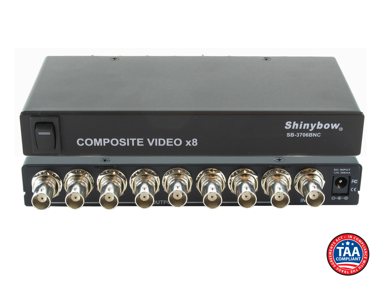 1x8 Composite Video Distribution Amplifier (BNC)