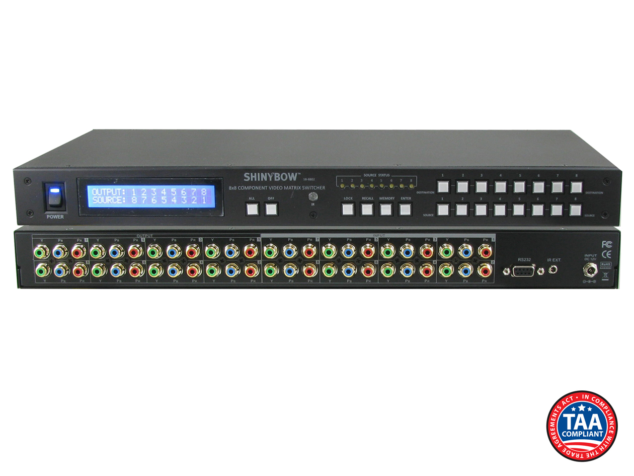 8x8 Component HDTV Video Matrix Routing Switcher - No Audio