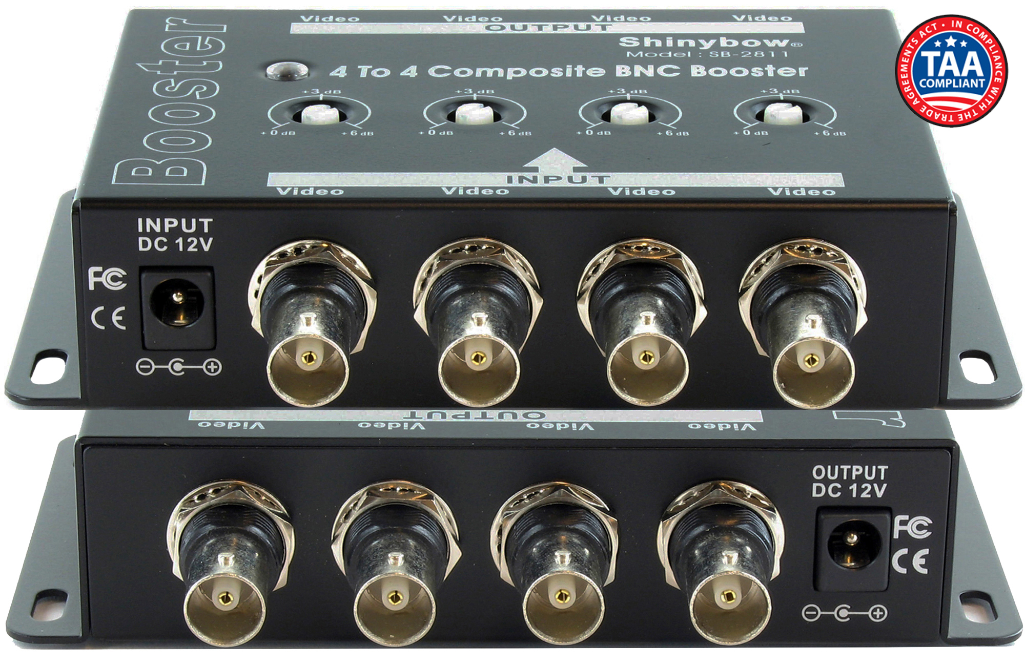 4x4 4:4 Composite BNC Video Booster Extender Distribution Amplifier SB-2811 